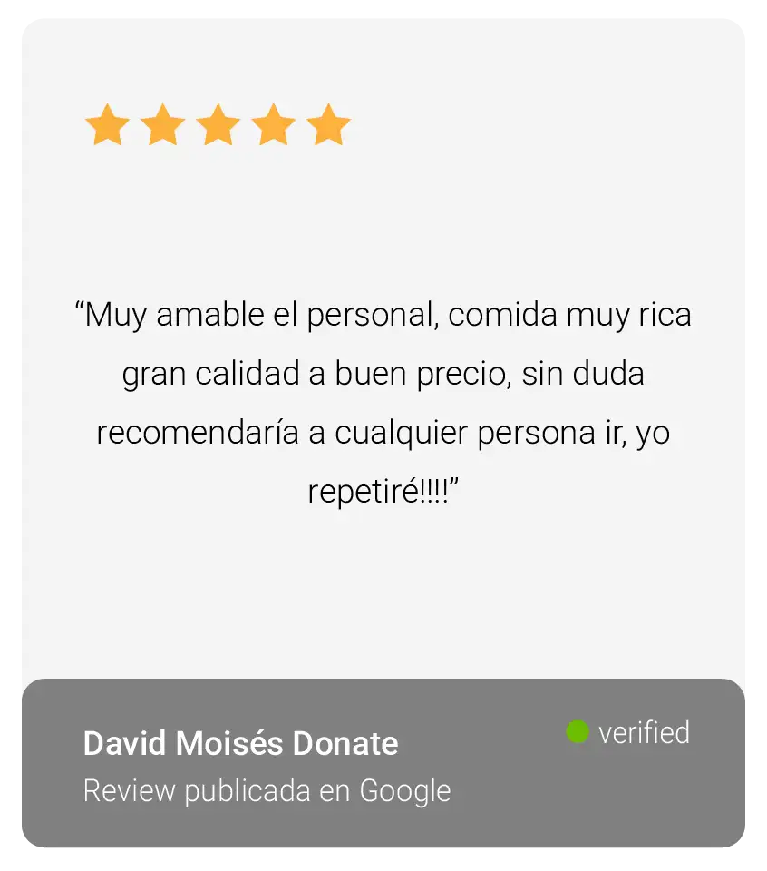 Review David Donate para el restaurante Lavin Foodie